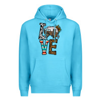 Ocean Blue love caravan Premium Hoodie - CowhideDigitalArt