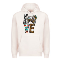 Pale Pink love caravan Premium Hoodie - CowhideDigitalArt