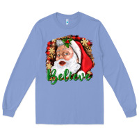 Colony Blue Believe And Santa Long Sleeve Tee - BundleAndBundleShop