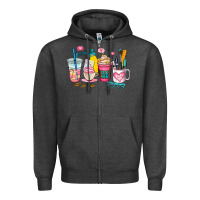 Charcoal Heather teacher coffee cup Zipper Hoodie - AdoDesignShop