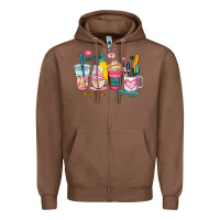 Chestnut teacher coffee cup Zipper Hoodie - AdoDesignShop