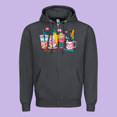 Teacher Coffee Cup Zipper Hoodie Designed By Adodesignshop