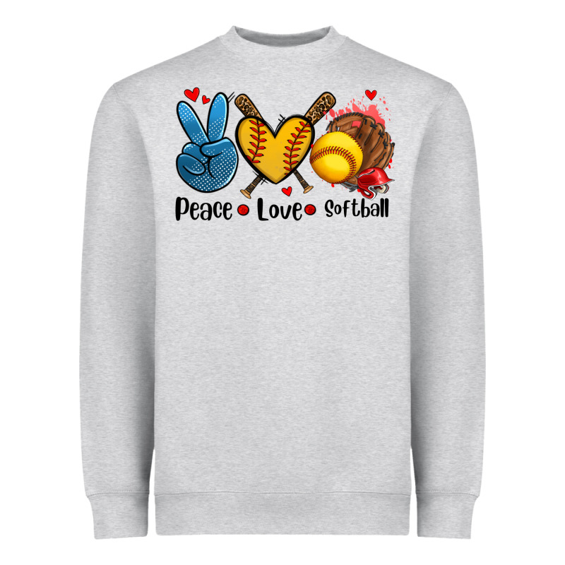 Peace Love  Softball Heavyweight Sweatshirt by AdoDesignShop | Teevron
