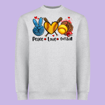 Peace Love  Softball Heavyweight Sweatshirt Designed By Adodesignshop