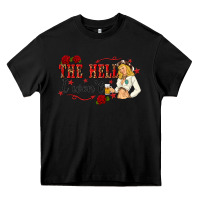 Black the hell i wont with sassy pinup cowgirl Heavy Core Tee - texasbilliewilder