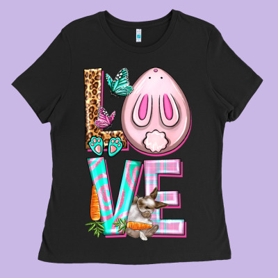 Love Rabbit Easter Day Ladies Tee Designed By Howdyjamesfarm
