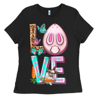 Black Love Rabbit Easter Day Ladies Tee - HowdyJamesFarm