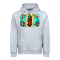 Heather Grey gemstone our lady of guadalupe Urban Hoodie - JahusDesignShop