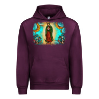 Mauve Wine gemstone our lady of guadalupe Urban Hoodie - JahusDesignShop