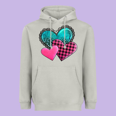 Valentine's Day Hearts Heavyweight Hoodie Designed By Adodesignshop