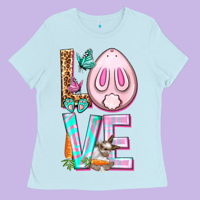Love Rabbit Easter Day Ladies Tee Designed By Howdyjamesfarm