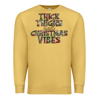 Antique Gold thick thighs and Christmas vibes Premium Sweatshirt - AdoDesignShop
