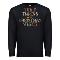 Black thick thighs and Christmas vibes Premium Sweatshirt - AdoDesignShop