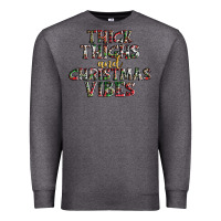Charcoal Heather thick thighs and Christmas vibes Premium Sweatshirt - AdoDesignShop