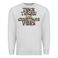 Dove Grey thick thighs and Christmas vibes Premium Sweatshirt - AdoDesignShop