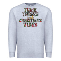 Heather Grey thick thighs and Christmas vibes Premium Sweatshirt - AdoDesignShop