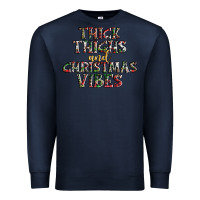 Navy thick thighs and Christmas vibes Premium Sweatshirt - AdoDesignShop