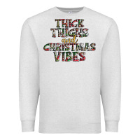 Oatmeal Heather thick thighs and Christmas vibes Premium Sweatshirt - AdoDesignShop