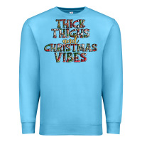 Ocean Blue thick thighs and Christmas vibes Premium Sweatshirt - AdoDesignShop