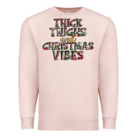 Pale Pink thick thighs and Christmas vibes Premium Sweatshirt - AdoDesignShop