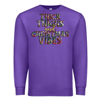 Purple thick thighs and Christmas vibes Premium Sweatshirt - AdoDesignShop