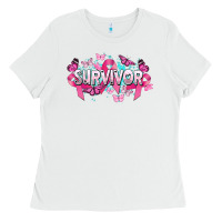 White Cancer survivor Cancer Awareness Ladies Tee - HowdyJamesFarm