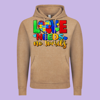Love Needs No Words Vintage Hoodie Designed By Fadigitalartstudio