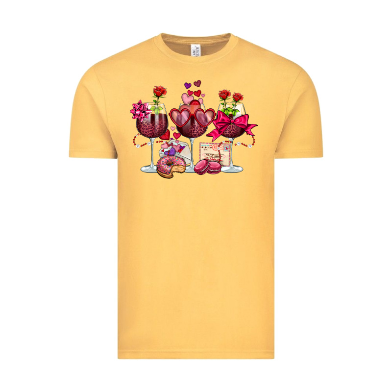Valentine's Day Wine Glasses Vintage Tee by OliviaCreatesArt | Teevron