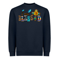 Navy ı am blessed Heavyweight Sweatshirt - AdoDesignShop