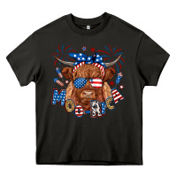 Asphalt moo rica highland cow Heavy Core Tee - RanaPortraitStore