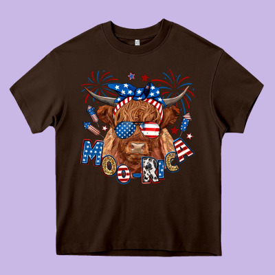Moo Rica Highland Cow Heavy Core Tee Designed By Ranaportraitstore