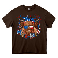 Chocolate Brown moo rica highland cow Heavy Core Tee - RanaPortraitStore