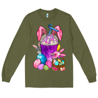 Army Green Easter Coffee Cup Long Sleeve Tee - BundleAndBundleShop