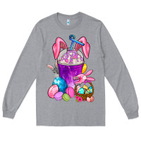 Heather Grey Easter Coffee Cup Long Sleeve Tee - BundleAndBundleShop