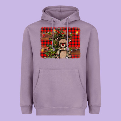 Reindeer Trees Background Heavyweight Hoodie Designed By Adodesignshop