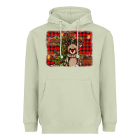Matcha reindeer trees background Heavyweight Hoodie - AdoDesignShop