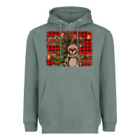 Sage reindeer trees background Heavyweight Hoodie - AdoDesignShop