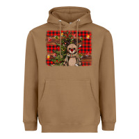 Toasted Coconut reindeer trees background Heavyweight Hoodie - AdoDesignShop