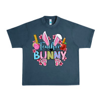 Midnight Navy Easter Teacher bunny Urban Heavy Tee - OliviaCreatesArt