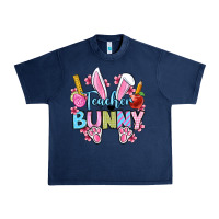 Navy Easter Teacher bunny Urban Heavy Tee - OliviaCreatesArt