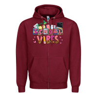 Burgundy school vibes Zipper Hoodie - AdoDesignShop