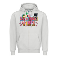 Dove Grey school vibes Zipper Hoodie - AdoDesignShop