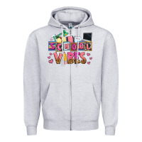 Heather Grey school vibes Zipper Hoodie - AdoDesignShop