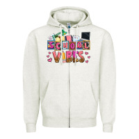 Oatmeal Heather school vibes Zipper Hoodie - AdoDesignShop