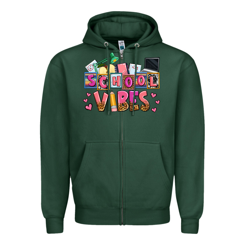 School Vibes Zipper Hoodie by AdoDesignShop | Teevron