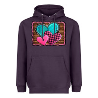 Plum valentine's day hearts turquoise heart Heavyweight Hoodie - AdoDesignShop