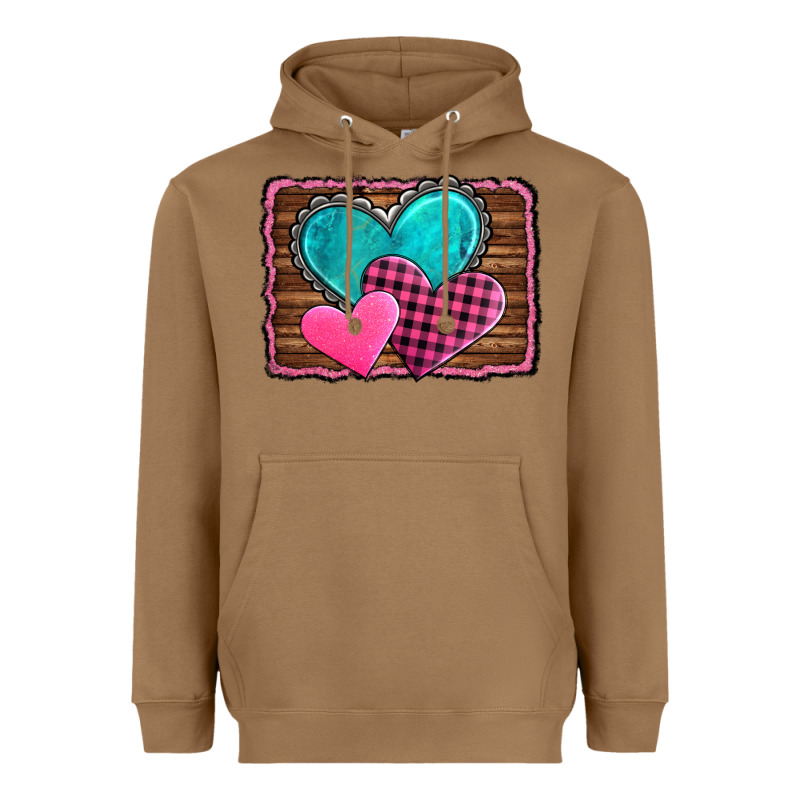Valentine's Day Hearts Turquoise Heart Heavyweight Hoodie by AdoDesignShop | Teevron