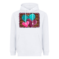 White valentine's day hearts turquoise heart Heavyweight Hoodie - AdoDesignShop