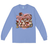 Colony Blue my heart is on that field Long Sleeve Tee - FaDigitalArtStudio