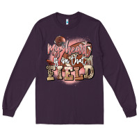 Plum my heart is on that field Long Sleeve Tee - FaDigitalArtStudio